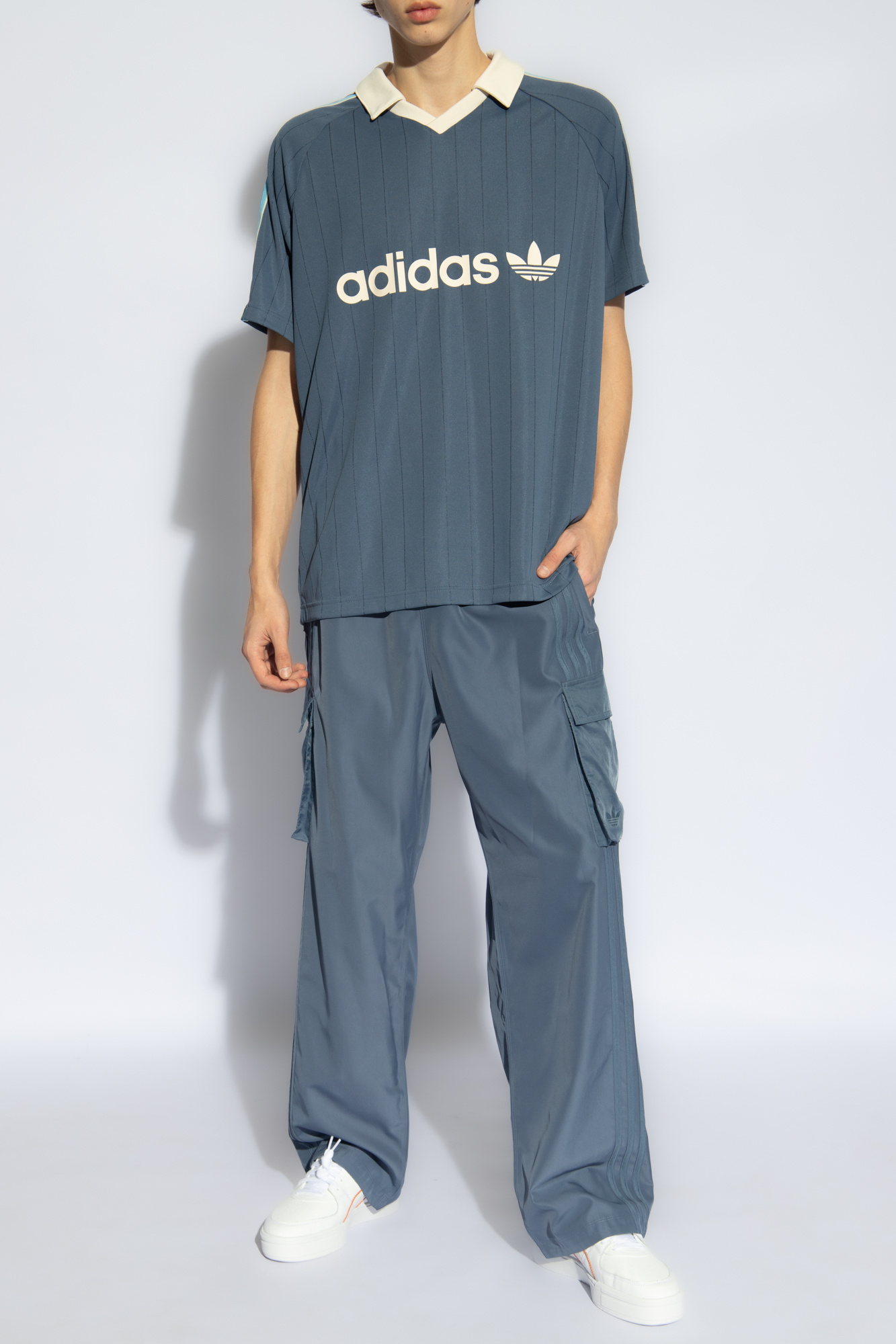 Blue T-shirt with logo ADIDAS Originals - Vitkac GB